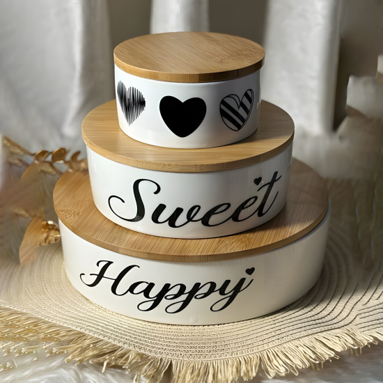 Porcelain Serving Set / 3 Pcs